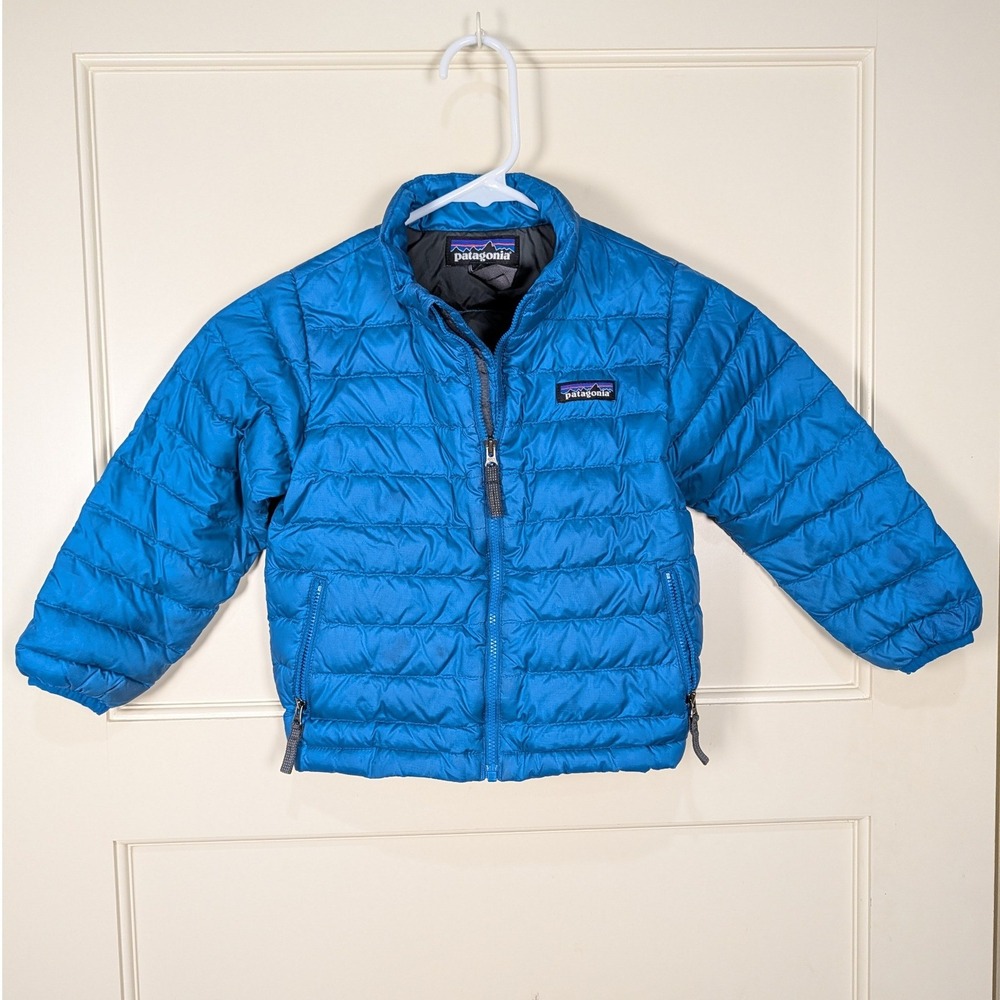Patagonia Kids Down Sweater Jacket Blue Puffer Full Zip 3T 60444